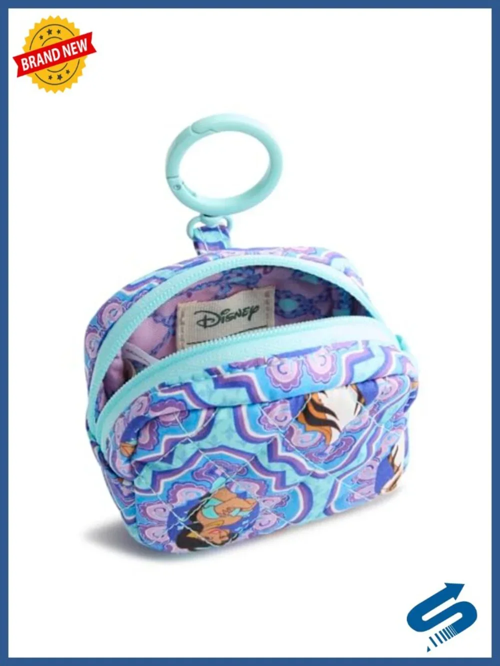 Premium Cotton Zip Earbud Bag Charm - Zipper Pouch Keychain